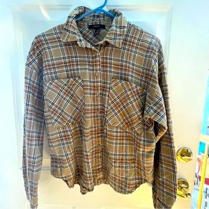 - large crop Forever 21 Boxy Flannel